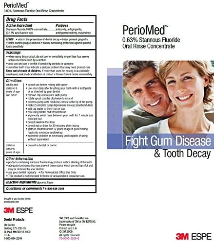 3M ESPE 12105M PerioMed 0.63% Stannous Fluoride Oral Rinse Concentrate Refill, Mint Flavor, 10 oz. Bottle with Pump - Image 2